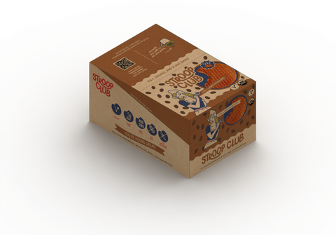 Coffee Caramel Plant Based Stroopwafels Box 12 packs x 2-pack case Stroop Club