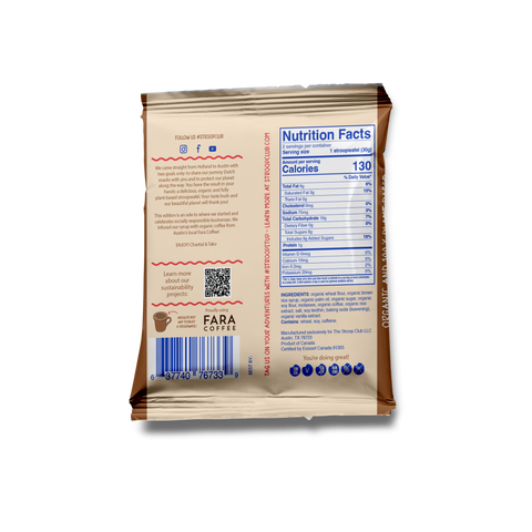 Coffee Caramel Plant Based Stroopwafels Box 12 packs x 2-pack case Stroop Club