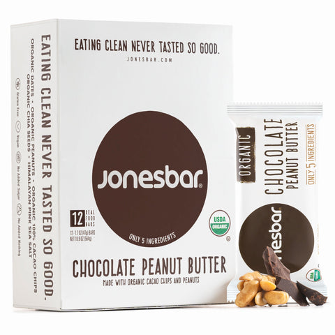 Chocolate Peanut Butter Organic Snack Bars Box of 12
