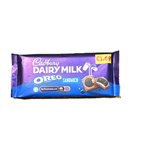 Cadbury Dairy Milk Oreo Sandwich Chocolate Bar UK