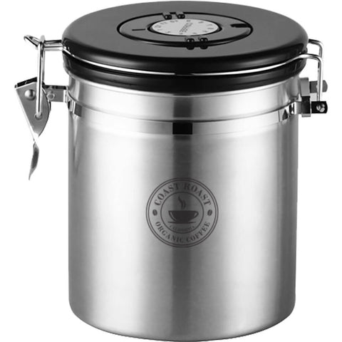 Coast Roast Coffee Storage Canister – 16oz Airtight, Stainless Steel, 100% BPA-Free