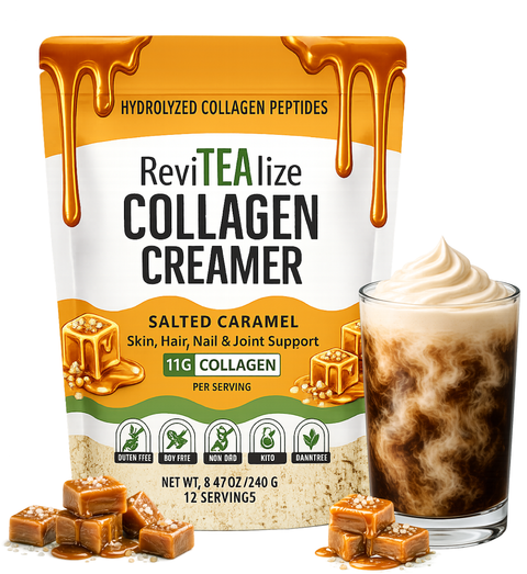 Collagen Protein Creamer Salted Caramel Coffee Creamer ReviTEAlize
