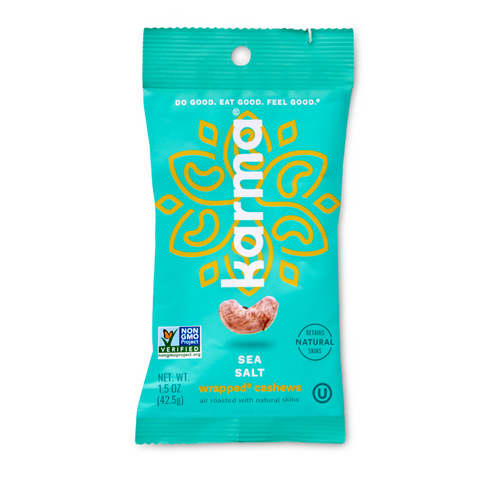 Sea Salt Wrapped Cashews Crunchy Snack Packs 24 x 1.5 oz Karma