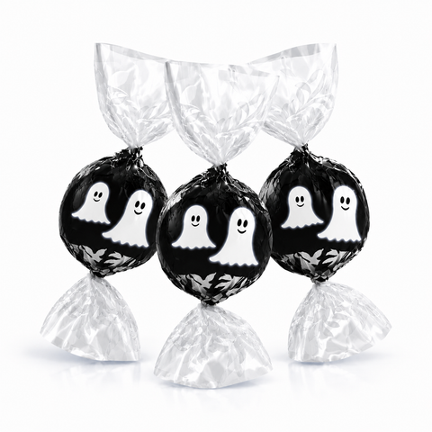 Lindt LINDOR Halloween Ghost Wrapper Milk & White Chocolate Truffles – Bulk Value Bag