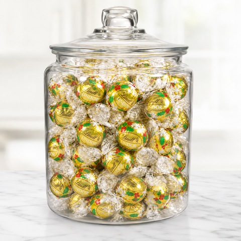 Lindt LINDOR White Chocolate Truffles – Holiday Wrappers – Bulk Value Bag