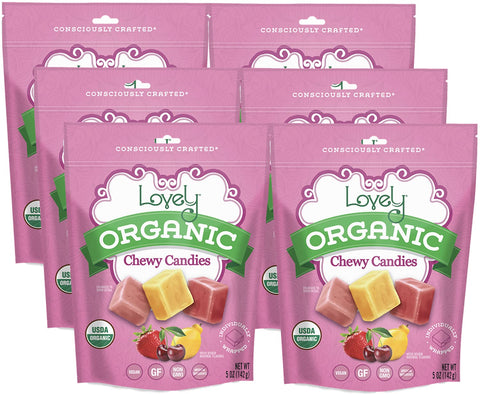 Organic Fruity Chewy Candies Vegan Gluten-Free Lovely Candy Co