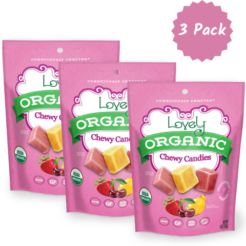 Organic Fruity Chewy Candies Vegan Gluten-Free Lovely Candy Co