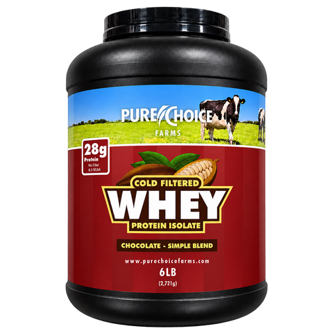 Whey Protein Isolate Chocolate 28g Protein per Serving Pure Choice Farms