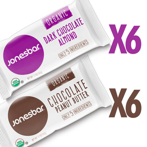 Chocolate Lovers Variety Pack Jonesbars Box of 12
