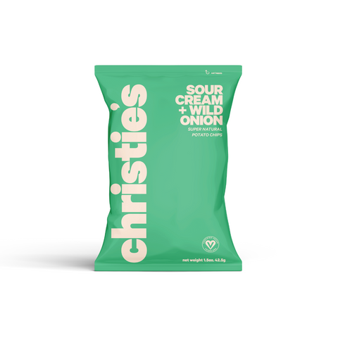 Sour Cream and Wild Onion Potato Chips Bag 6 Bags x 1.5oz Christie's