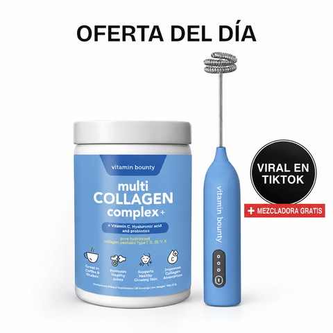 Colágeno Hidrolizado 5 en 1 con Ácido Hialurónico, Vitamina C y Probióticos Multi Collagen Complex+