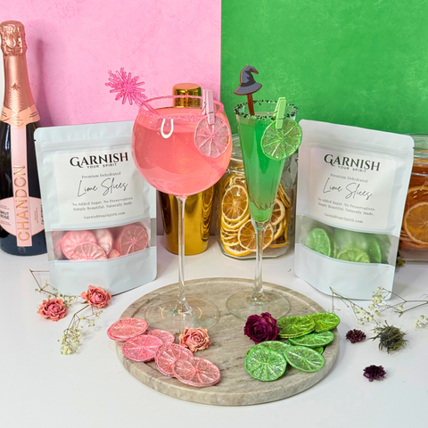 Pink and Green Luster Dust Dried Lime Garnish Set 2 Pack Wicked Inspired