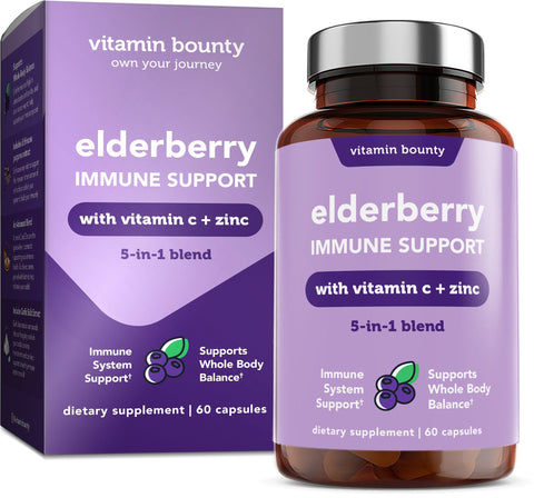 Elderberry Immune Support Supplement with Vitamin C Zinc Garlic Echinacea Vitamin Bounty