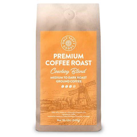 Cowboy Blend Medium to Dark Roast Ground Coffee, Speciality Coffee Beans, Fresh Roasted