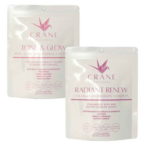 Coix Seed Extract Powder Tone & Glow and Marine Collagen Hydration Complex Beauty Bundle