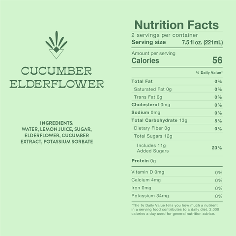 Sparkling Cucumber Elderflower Premium Cocktail Mixer 8 Cans 7.5 oz Root Elixirs
