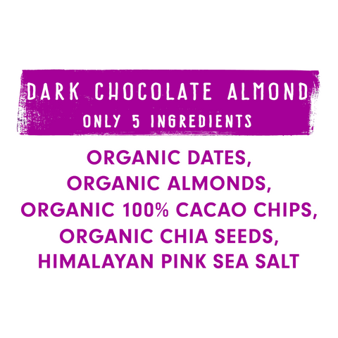 Dark Chocolate Almond Healthy Snack Bar Box of 12 Jonesbar