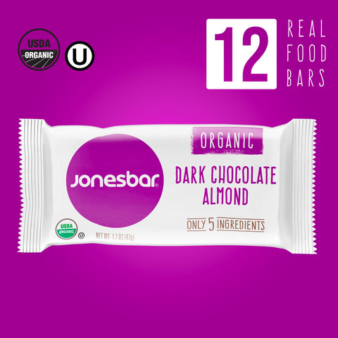 Dark Chocolate Almond Healthy Snack Bar Box of 12 Jonesbar