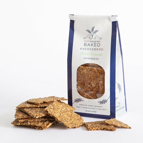 Chili & Coriander Knekkebrød Crackers Baked Norwegian Crispbread