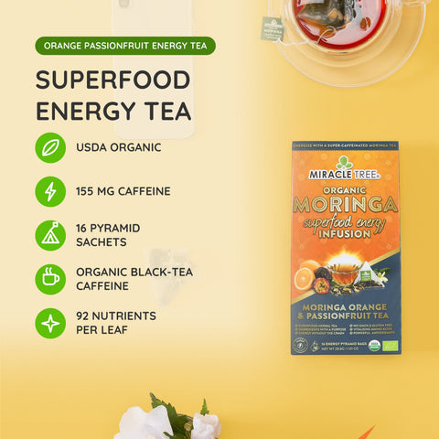Organic Moringa Energy Tea - Orange Passionfruit - Natural Coffee Alternative