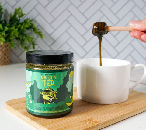 Matcha Green Honey Tea Natural Orange Passion Fruit Flavor Tea Mix Honey Badgers Bee Farm