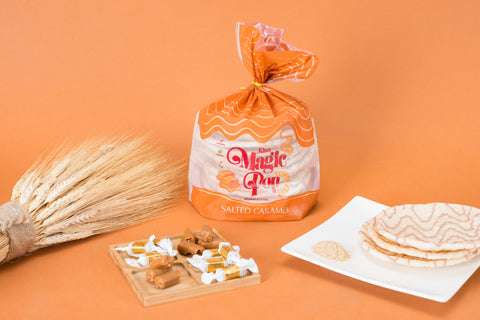 Salted Caramel Flavor Drizzled Kim's Magic Pop Multigrain Snack