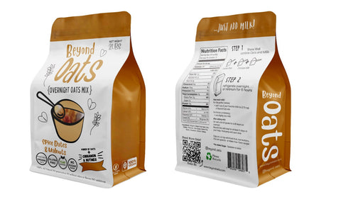 Oats with Dates and Walnuts Flavored Oatmeal by Beyond Oats