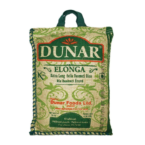 Dunar Elonga Sella Basmati Rice, Parboiled, 10 Pound