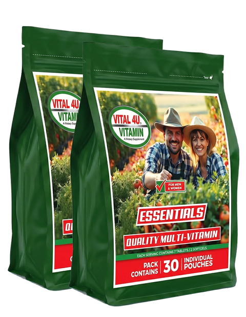 Essential 30-Day Multivitamin Daily Support Pouch Vital 4U