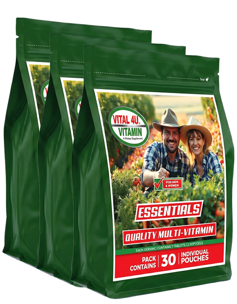 Essential 30-Day Multivitamin Daily Support Pouch Vital 4U