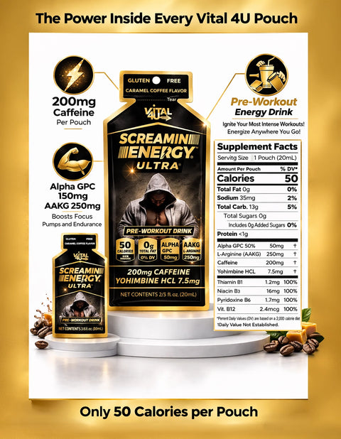 Screamin Energy Ultra Caramel Coffee Ultra-Strength Liquid Energy Shot
