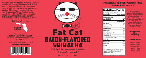 Bacon-Flavored Sriracha Chili Garlic Sauce with Bacon Flavoring (Vegan)