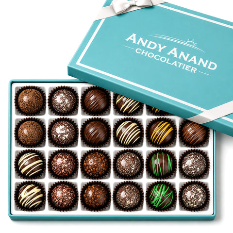 Artisan Dark Chocolate 60% Cocoa Butter Truffles 24 pc Andy Anand