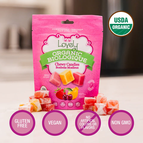 Organic Fruity Chewy Candies Vegan Gluten-Free Lovely Candy Co