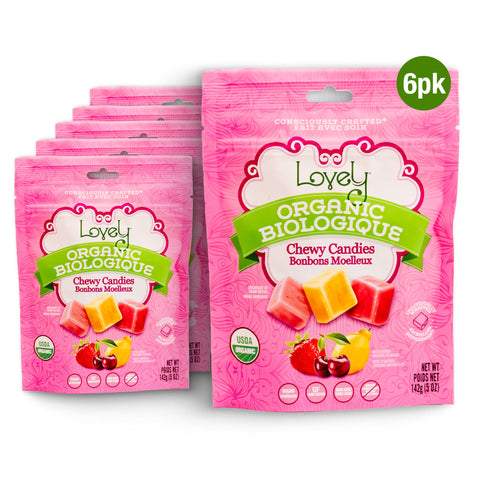 Organic Fruity Chewy Candies Vegan Gluten-Free Lovely Candy Co