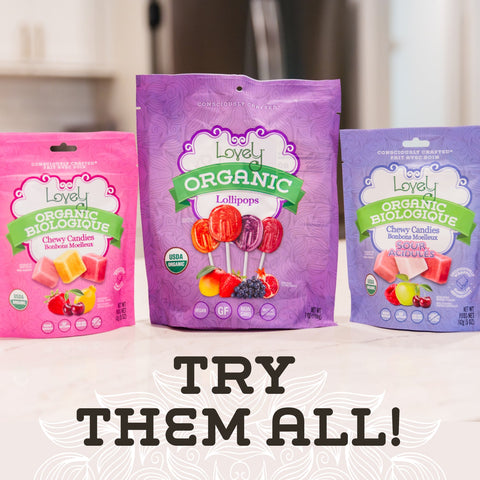 Organic Fruity Chewy Candies Vegan Gluten-Free Lovely Candy Co