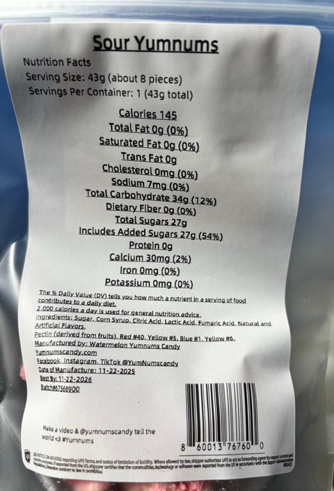 Freeze-Dried Sour Candy Sour Blast Pack YumNums Candy