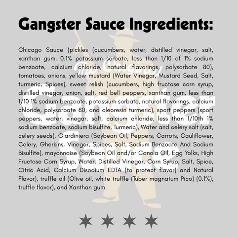 Gangster Sauce Chicago Toppings Hot Dog Sauce Big Fork Brands