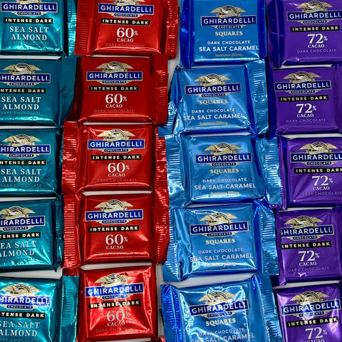 Assorted Dark Chocolate Flavors Bulk Value Bag Chocolate Squares Ghirardelli