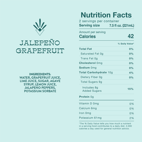 Sparkling Grapefruit Jalapeno Premium Cocktail Mixer 8 Cans 7.5 oz Root Elixirs
