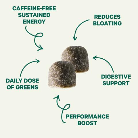 Super Greens & Moringa Gummies Green Apple Flavor Energy Supplement