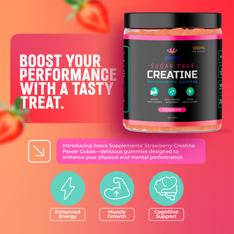 Sugar Free Creatine Monohydrate Gummies 120 count Jaeva