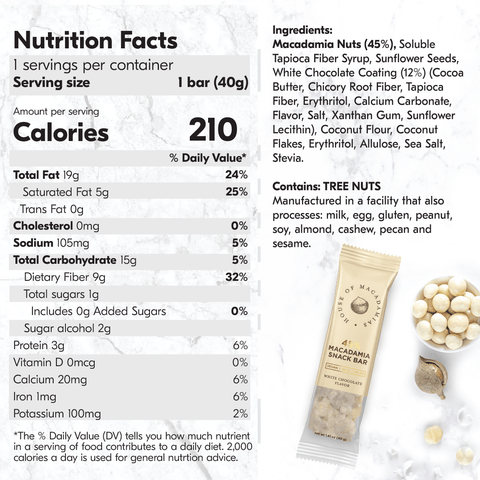 Macadamia Nut Snack Bar Variety Pack (4 Flavors, 12 Bars)