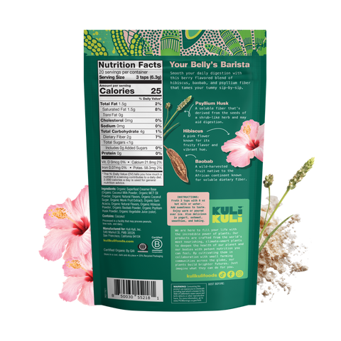 Hibiscus Berry Fiber Latte Gut Health Superfood Kuli Kuli