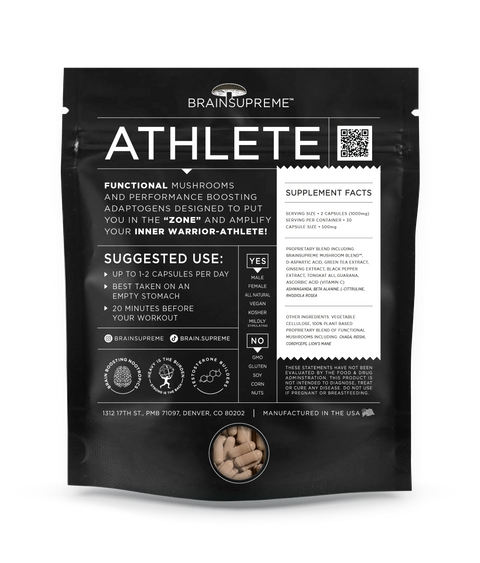 Stacked-Nootropic Functional Mushrooms Supplement ATHLETE BRAINSUPREME