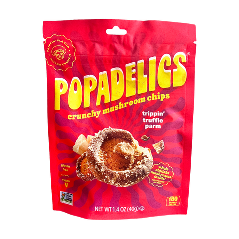 Popadelics Crunchy Mushroom Chips — Variety Pack | All 3 Flavors | 6-Pack