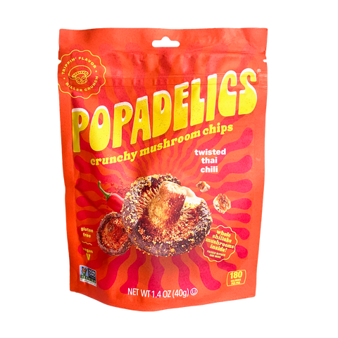 Popadelics Crunchy Mushroom Chips — Twisted Thai Chili | 6-Pack