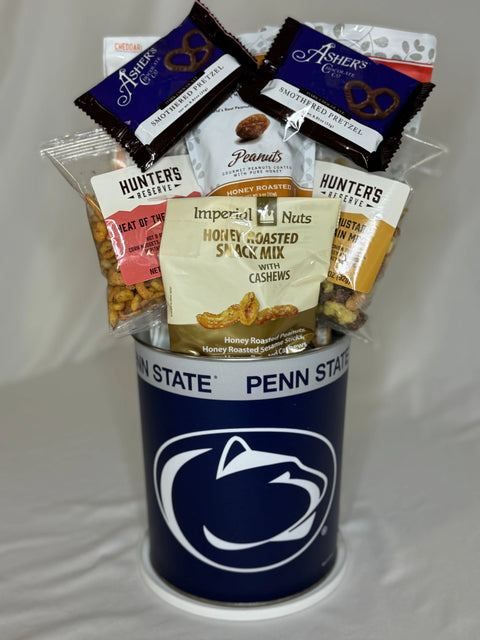 Penn State Nittany Lions Gift Tin Basket - USA Made with Premium Snacks