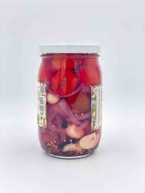 Pickled Half Tomatoes 17 oz Glass Jar