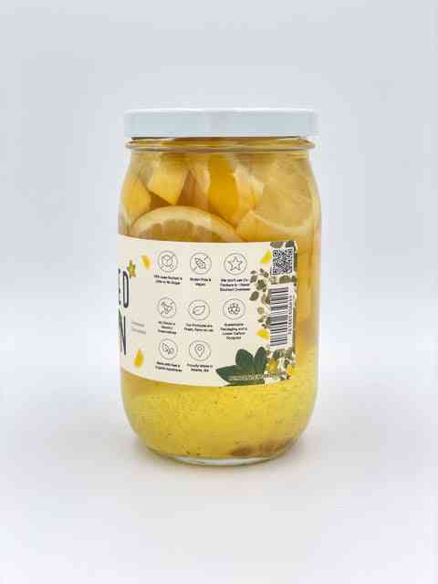 Pickled Lemon 17 oz Glass Jar Resealable Lid